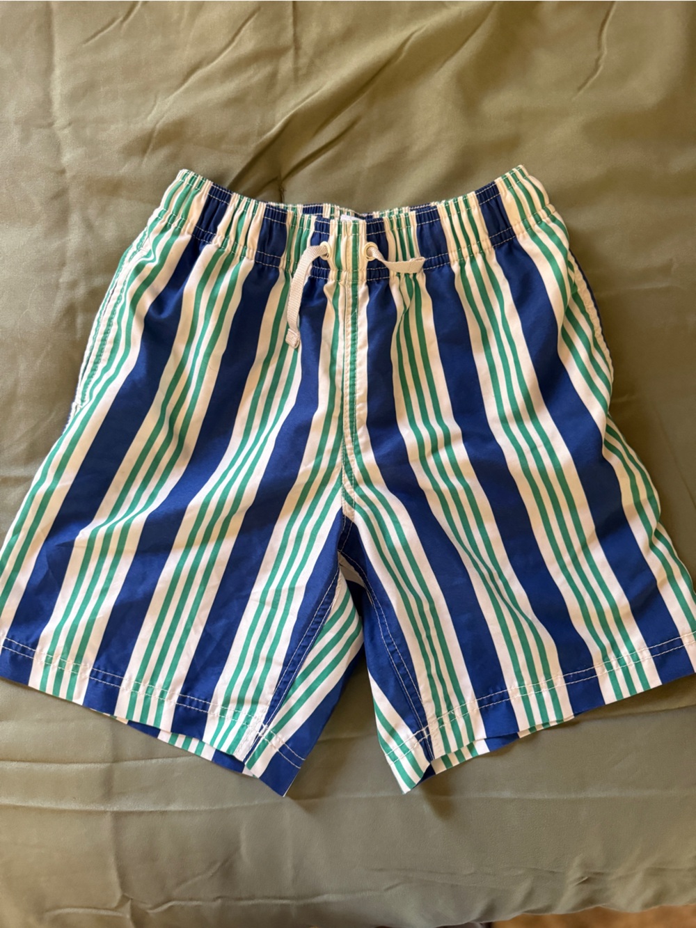 Hanna Andersson Blue, Green & White Striped Kids Shorts